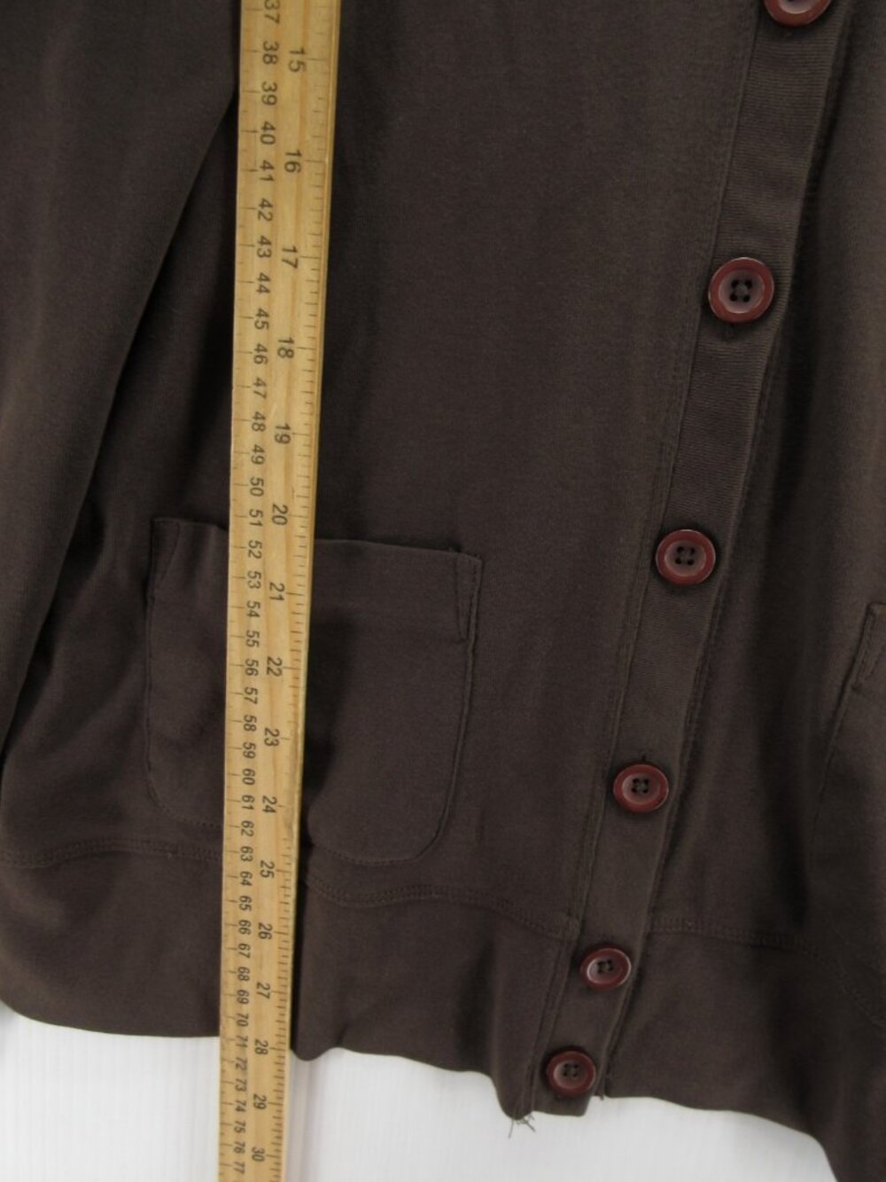 LL Bean Sweater Large Cardigan Button Front Pockets Minimalist - Picture 4 of 9